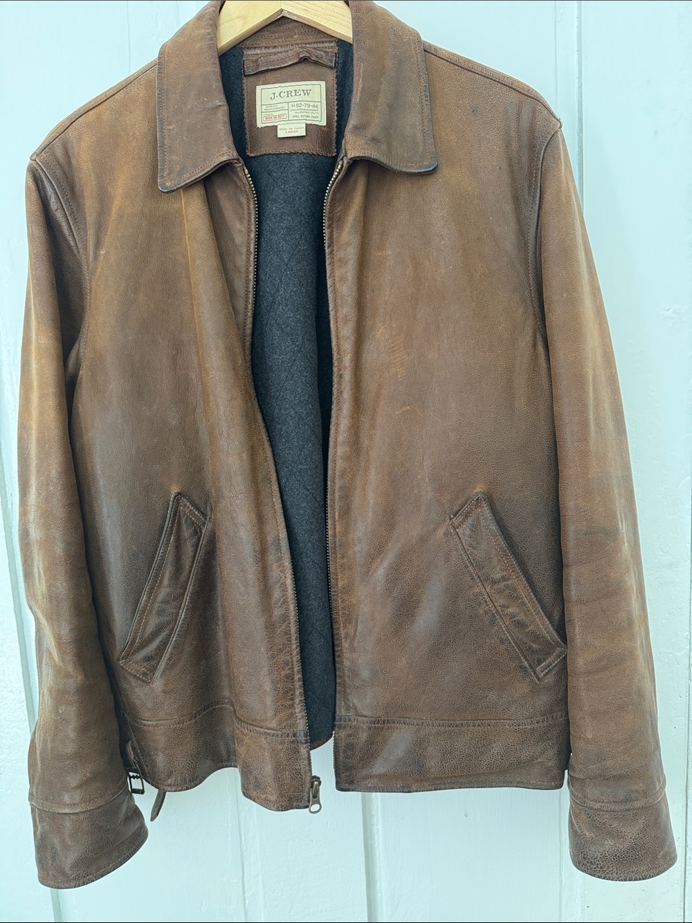 J.Crew Old America Distressed Leather Jacket | Men’s L